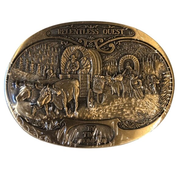 Relentless Quest Belt Buckle NOS Tim Thompson Western Wear Horse Cowboy - Picture 7 of 14
